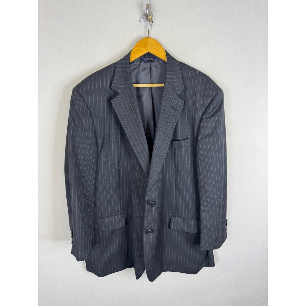 Brooks Brothers 1818 Madison Suit Jacket 48R Wool Pinstripe Grey Blazer USA